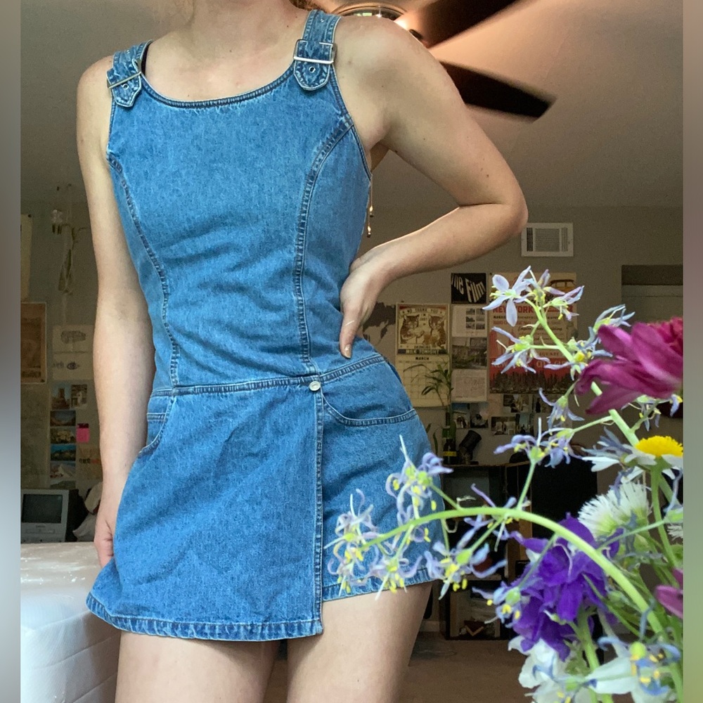 VTG 90s Denim Skort Jumpsuit